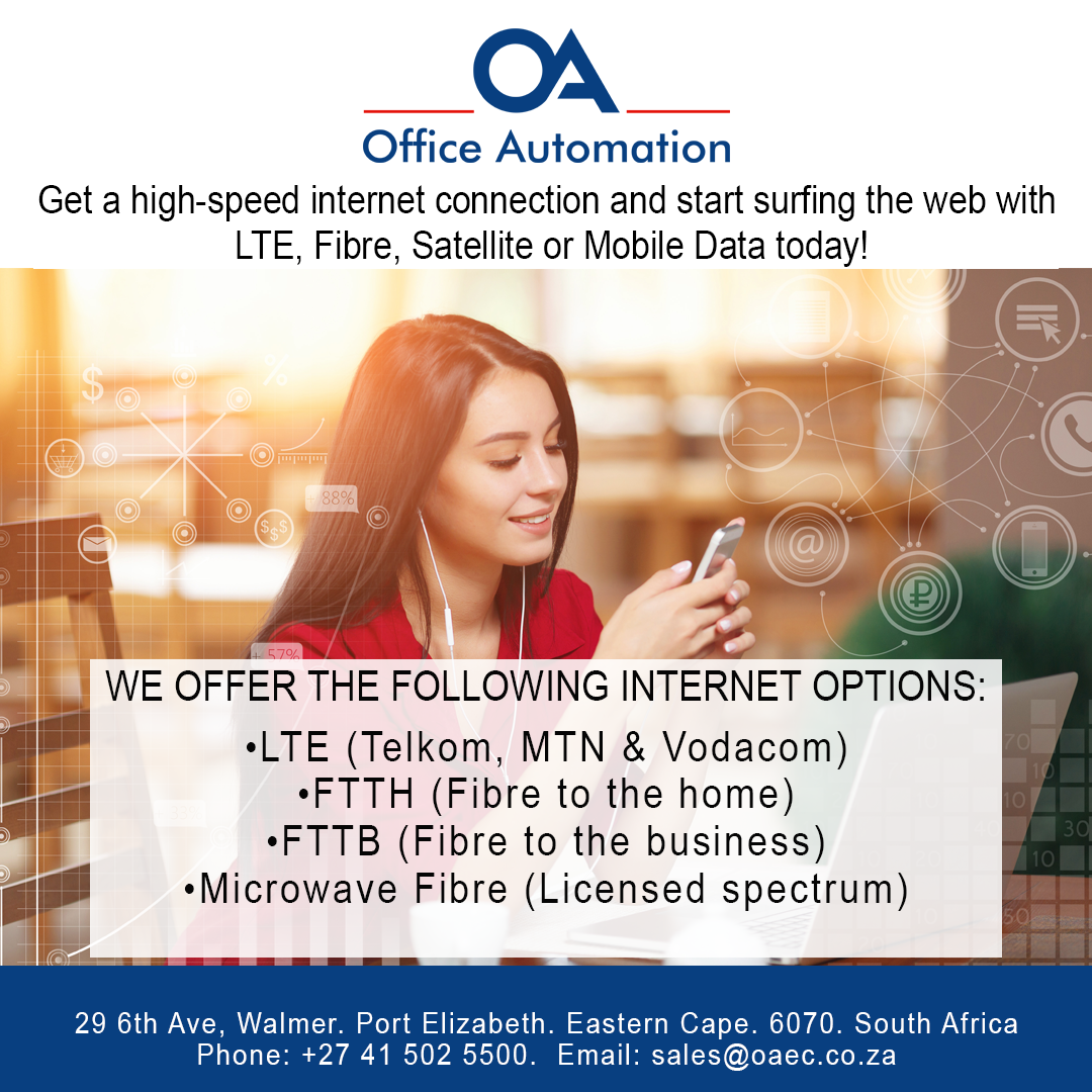 Office Automation offers internet options for home and business